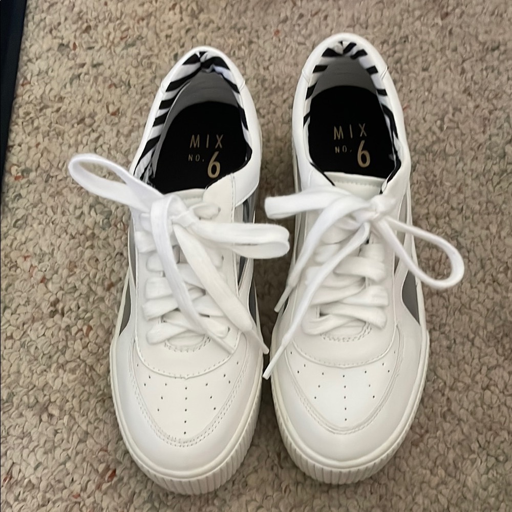 Mix No. 6 White Sneakers Classic Design.    New without box